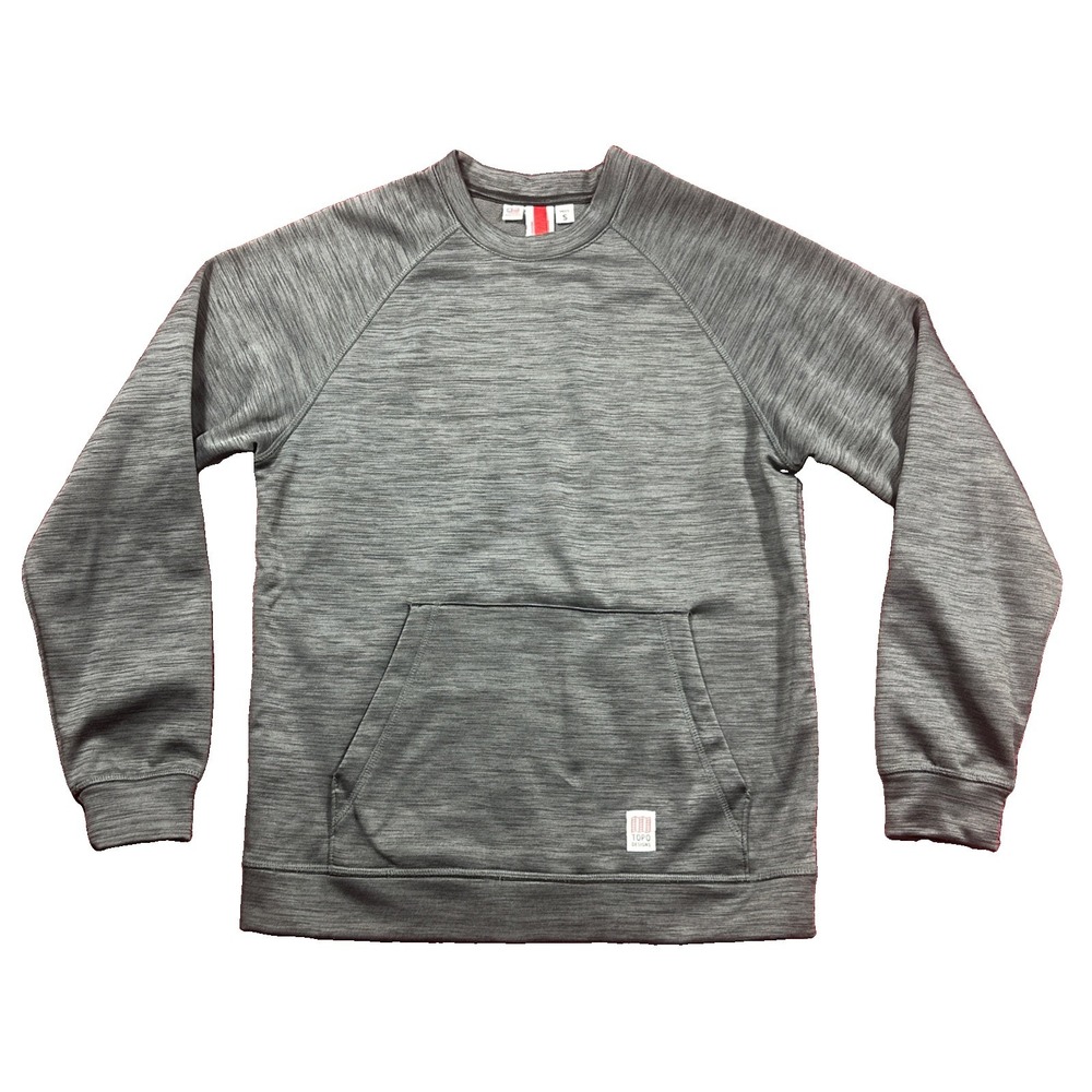 Topo Designs Sweater Mens Small Gray Pullover Front Kangaroo Pockets